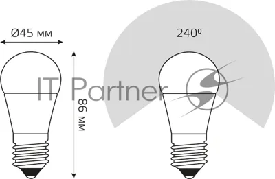 Лампа светодиодная LED Gauss Globe-dim E27 7Вт 3000К диммируемая