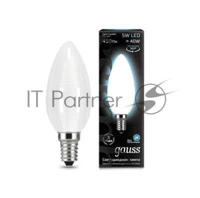 Лампа светодиодная Gauss Filament Свеча E14 5Вт 4100К OPAL