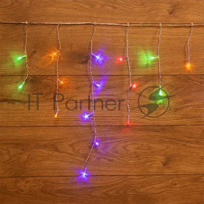 Гирлянда Neon-night Айсикл "ПЛЕЙ ЛАЙТ" 1.8х0.5м 48LED 3Вт 230В IP20 мульти.; прозрачный провод