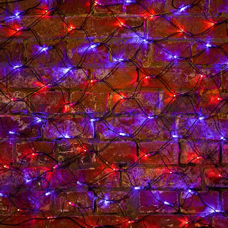 Гирлянда Neon-night Сеть "НЕТ ЛАЙТ" 2х0.7м 176 LED 11Вт 220В IP44 красн./син.; черный провод