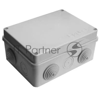 Коробка распределительная ОП 150х110х70 10 выходов 6 гермовводов IP54 крышка на винтах сер. Epplast 210302