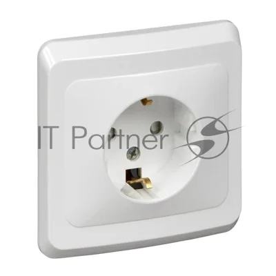 Розетка 1-м СП Этюд 16А защ. шторки с заземл. бел. SchE PC16-004B