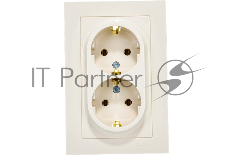 Розетка 2-м AtlasDesign с заземл. 16А в сборе беж. SchE ATN000224