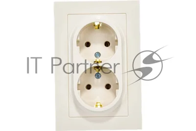Розетка 2-м AtlasDesign с заземл. 16А в сборе беж. SchE ATN000224