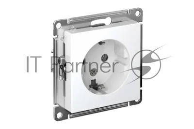 Механизм розетки 1-м СП AtlasDesign с заземл. 16А белый, SchE ATN000143