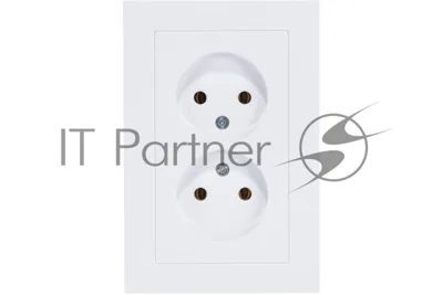 Розетка 2-м AtlasDesign без заземл. 16А в сборе белый SchE ATN000120