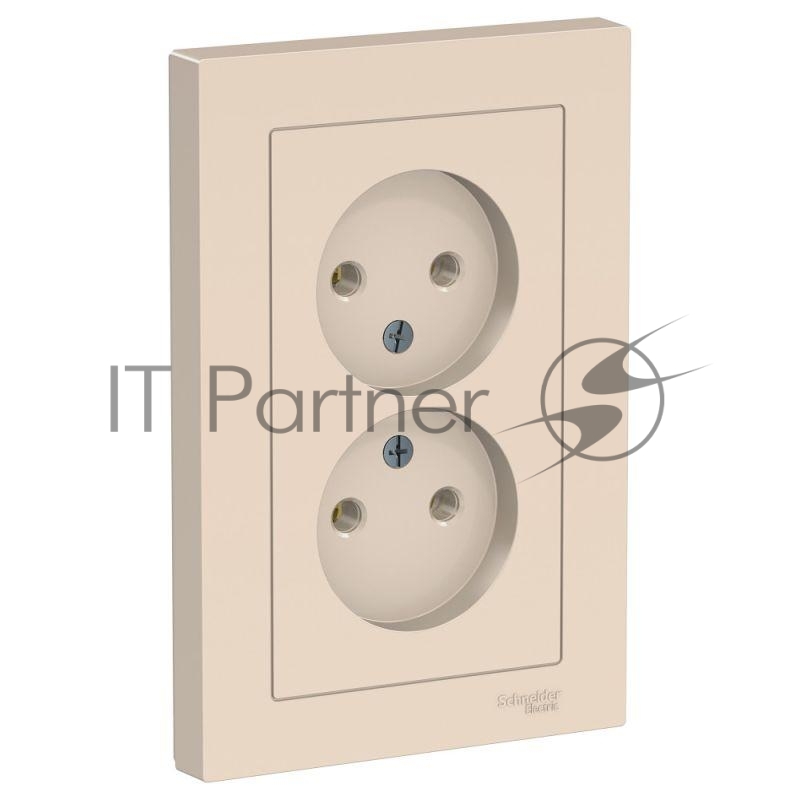 Розетка 2-м ATLAS DESIGN без заземл. 16А в сборе беж. SchE ATN000220