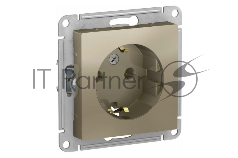 Механизм розетки 1-м СП AtlasDesign с заземл. 16А шампань SchE ATN000543