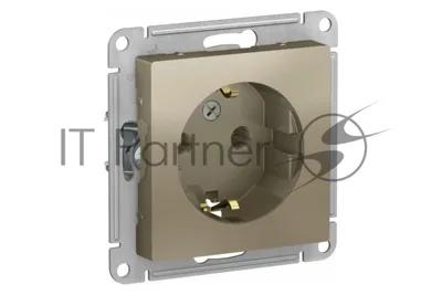 Механизм розетки 1-м СП AtlasDesign с заземл. 16А шампань SchE ATN000543