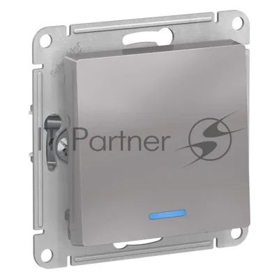 Механизм выключателя 1-кл. AtlasDesign с подсветкой (сх.1а) 10АХ алюм. SchE ATN000313