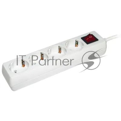 Удлинитель 4х5 м с заземл. 16А IP20 У04К с выкл. 2P+PE IEK WYP10-16-04-05-ZK-N