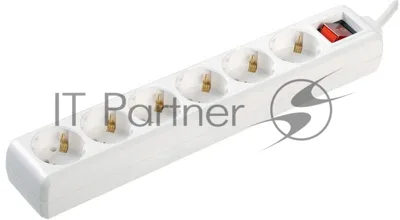 Удлинитель 6х5 м с заземл. 16А IP20 У06К с выкл. 2P+PE IEK WYP10-16-06-05-ZK-N