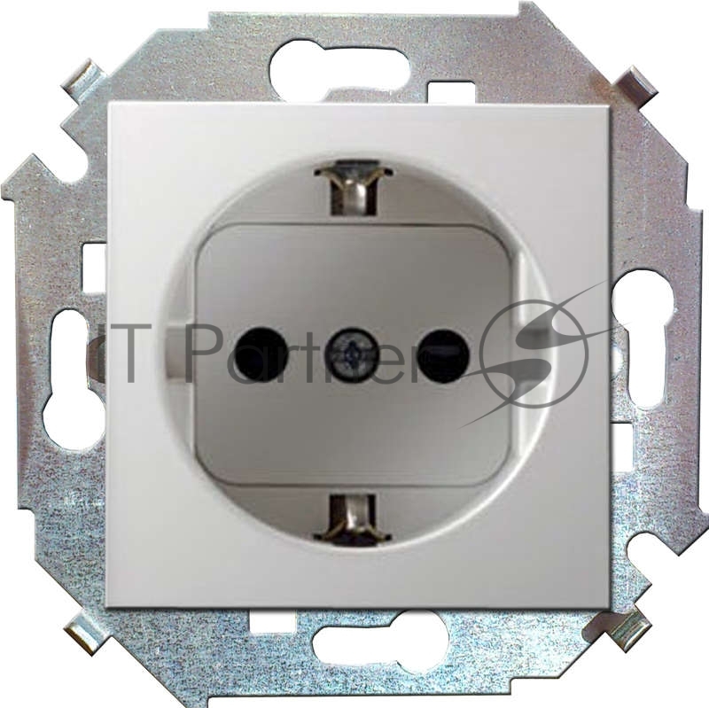 Механизм розетки 1-м СП Simon15 защ. шторки с заземл. белый Simon 1591443-030