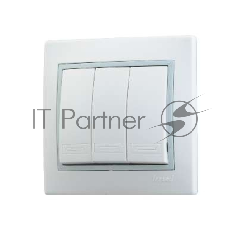 Выключатель 3-кл. СП Мира 10А IP20 бел./сер. LEZARD 701-0215-109