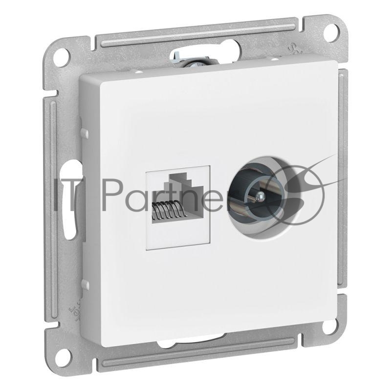 Механизм розетки 2-м AtlasDesign комп. RJ45 кат.5E+TV белый SchE ATN000189