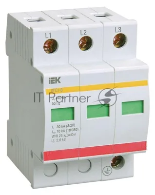 Ограничитель перенапряжения ОПС1-B 3P IEK MOP20-3-B