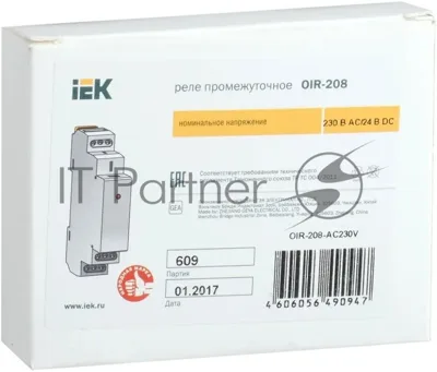 Реле промежуточное OIR 2 конт. (8А) 230В AC IEK OIR-208-AC230V