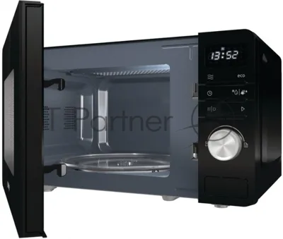 Микроволновая печь Gorenje MO20A3B черный, 20 л, 800 Вт, переключатели - кнопки, поворотный механизм