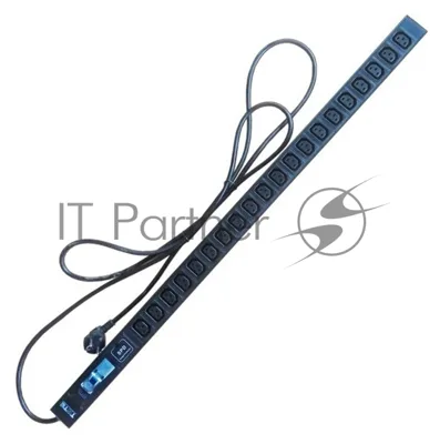 Вертикальный блок розеток, 20xC13, 250V, 16A, шнур 3 метра, вилка Schuko