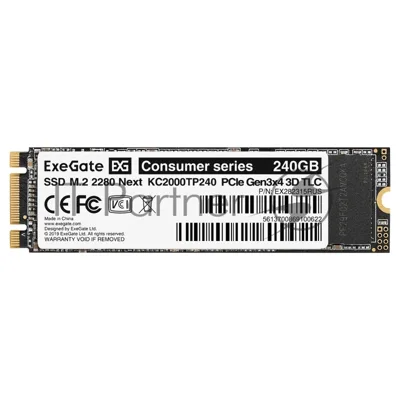 Накопитель SSD ExeGate Next KC2000TP240, 240Gb, M.2 2280, PCIe 3.0 x4, NVMe, R/W 1400/850