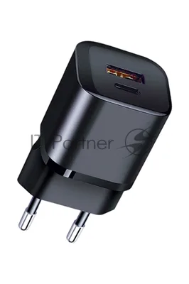 Сетевое зарядное устройство Qumo Energy PD 20W (Charger 0071), два порта: Type-C PD + USB-A QC3.0, черный