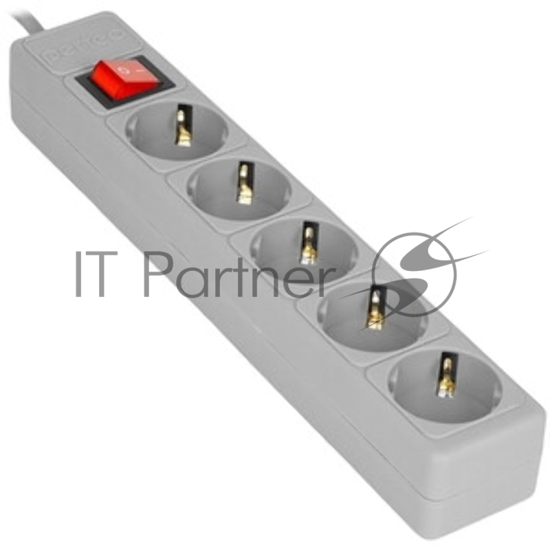 Сетевой фильтр Perfeo "POWER+",PF_A4659 (1,8 м, 5 розеток, серый (PF-PP-5/1,8-G))
