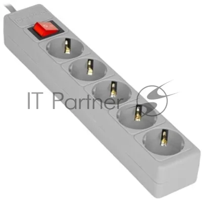 Сетевой фильтр Perfeo "POWER+",PF_A4659 (1,8 м, 5 розеток, серый (PF-PP-5/1,8-G))