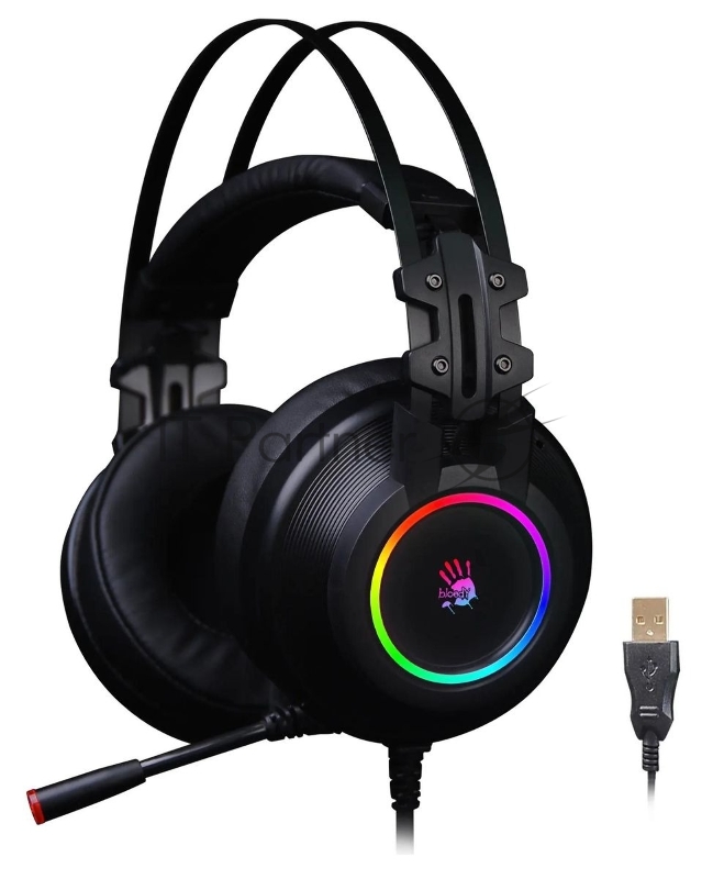 Гарнитура Bloody G528C чёрный, проводная, подсветка