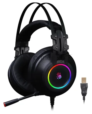 Гарнитура Bloody G528C чёрный, проводная, подсветка