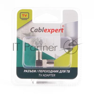Переходник Cablexpert APL-FTVF-02, F (мама)/TV (мама), 90 градусов, блистер