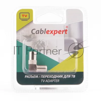 Переходник Cablexpert APL-FTVM-02, F (мама)/TV (папа), 90 градусов, блистер