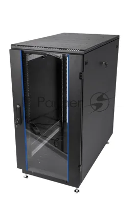 Шкаф телекоммуникационный напольный 18U (600x800) дверь стекло, черный (ШТК-М-18.6.8-1ААА-9005)