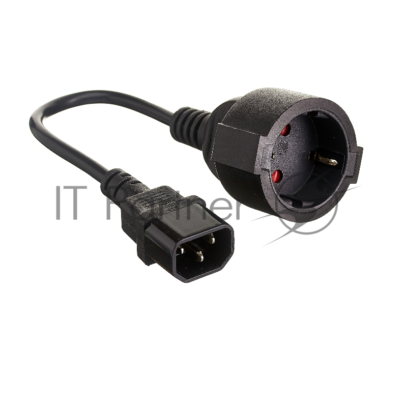 Кабель-переходник (UPS->розетка) ExeGate Power EC-30P (C14->Евророзетка) VDE-250V-3*0.75-CU, 0.15м