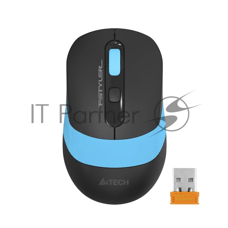 Мышь беспроводная A4Tech Fstyler FG10 черный/синий, 2000 dpi, радиоканал, USB, кнопки - 4