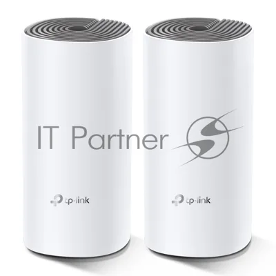 Домашняя Mesh Wi-Fi система TP-Link Deco E4 (3-Pack), 1167 Мбит/с (5 ГГц: до 867 Мбит/с + 2,4 ГГц: до 300 Мбит/с), 2 порта 100 Мбит/с, 2 встроенные антенны на каждом модуле Deco