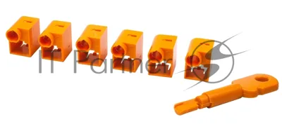 Комплект блокираторов коннектора RJ-45 (6 шт.) + ключ, оранжевый