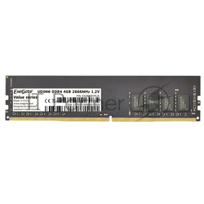 Оперативная память Exegate, DDR4, 4GB (1x4 GB), 2666 MHz, CL19, DIMM, OEM