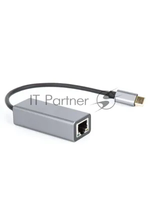 Кабель-переходник USB 3.1 Type-C -->RJ-45 1000Mbps Ethernet, Aluminum Shell, 0.15м VCOM DU320M