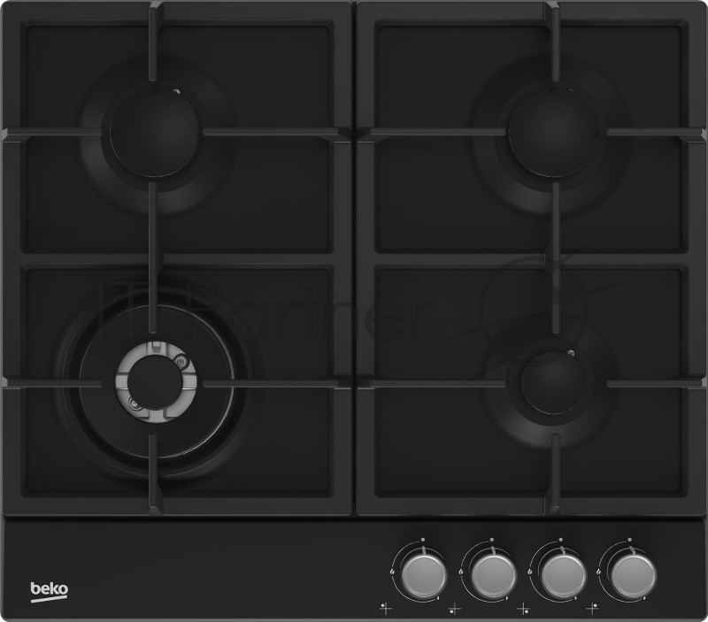 Газовая варочная поверхность Beko HIAW64225SB, 4 конфорки, эмалированная сталь, 7800 Вт