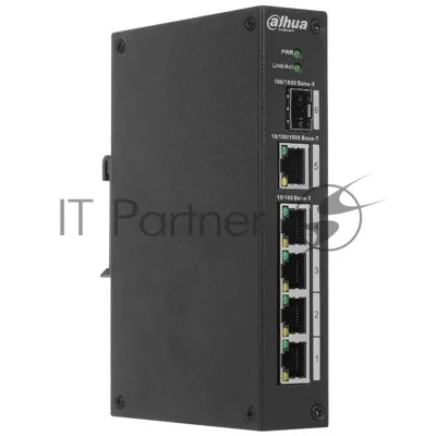 Коммутатор Dahua DH-PFS3106-4T, 4×100 Мбит/с + 1×1 Гбит/с + 1×1 Гбит/с SFP, неуправляемый