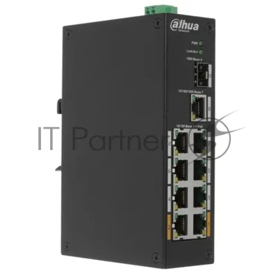 Коммутатор Dahua DH-PFS3110-8ET-96, 8×100 Мбит/с + 2×1 Гбит/с, неуправляемый