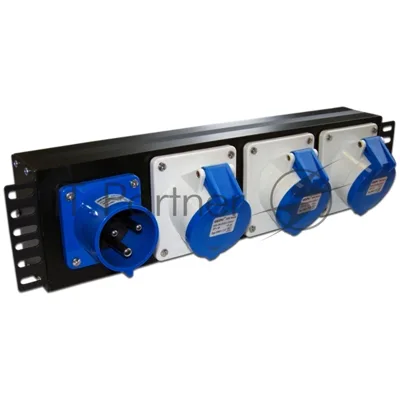 Блок розеток 19" однофазный, 1х3 IEC309, 32A 250V