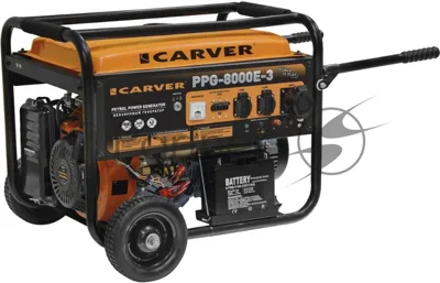 Электрогенератор бензиновый Carver PPG-8000E-3, 6.5 кВт, 78 дБ, 88 кг