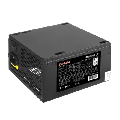 Блок питания ExeGate 600PPH-LT-S RTL (EX282044RUS-S), 600Вт, 80 PLUS, 120мм, черный