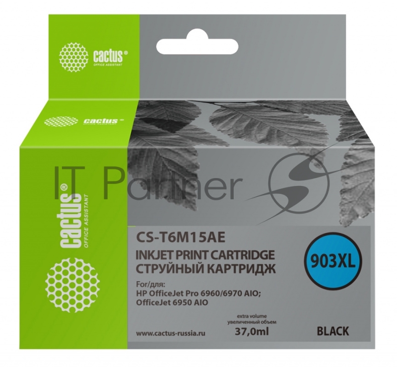 Картридж струйный Cactus CS-T6M15AE №903XL черный (37 мл) для HP OJP 6950/6960/6970