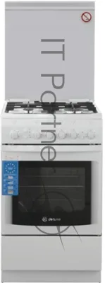 Плита газовая De Luxe 506040.11Г (КР) ЧР белый, конфорок 4 шт, духовка 54 л, 50 см x 85 см x 60 см