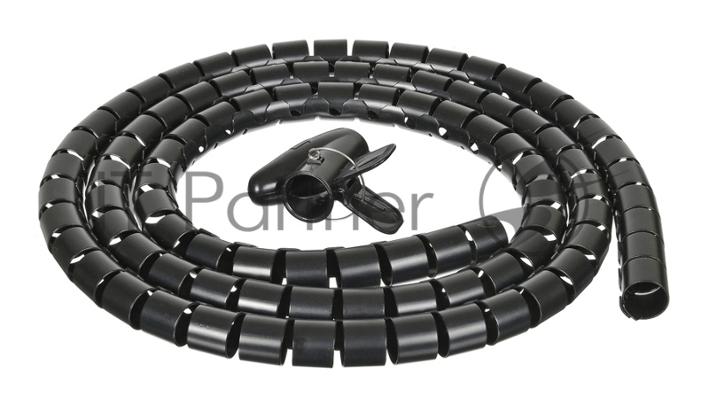 Кабельный органайзер Buro Spiral Hose 25x2000мм черный