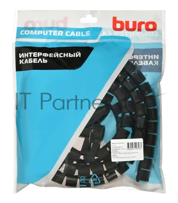 Кабельный органайзер Buro Spiral Hose 20x2000мм черный