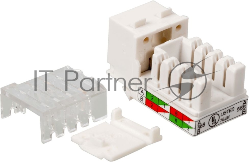 Модуль Keystone, RJ45, кат.5E, UTP, 90 градусов, узкий, со шторкой, белый