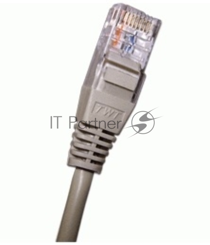 Патч-корд 2-х парный TWT UTP cat.5e, с заливными колпачками, 3.0 м, серый
